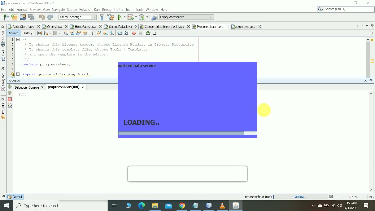 make a progress bar in java | java progrees bar| progress baar with java source code
