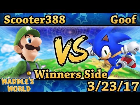 Waddle's World - Scooter388 (Luigi) Vs. Goof (Sonic) Smash Wii U Winners Side