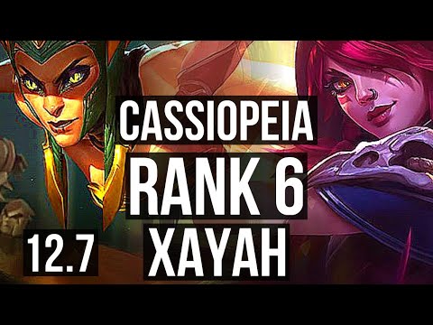 CASSIOPEIA & Pyke vs XAYAH & Soraka (ADC) | Rank 6, 5/1/8 | JP Challenger | 12.7