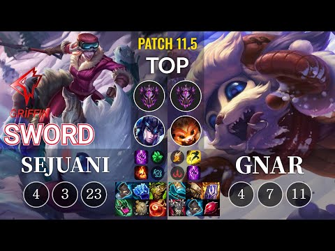GRF Sword Sejuani vs Gnar Top - KR Patch 11.5