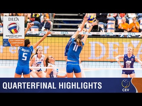 2015 Women's EuroVolley - Highlights Quarterfinals Russia vs Italy