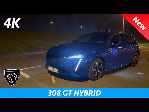Peugeot 308 GT 2022 - Night Review in 4K | Exterior - Interior, Ambient Lights & Matrix headlights
