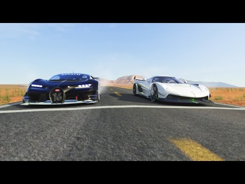 Koenigsegg Jesko vs Bugatti Vision GT at Monument Valley