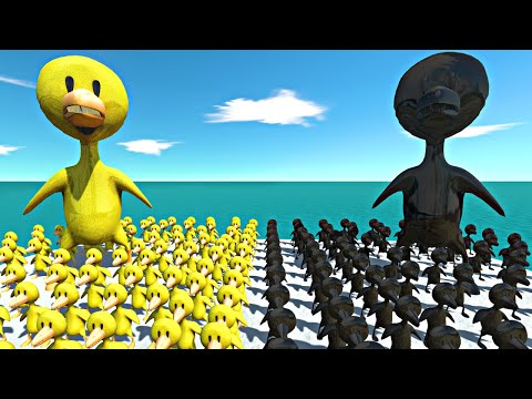 Rainbow Friends Team vs Shadow Itself - Animal Revolt Battle Simulator