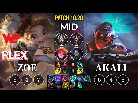 WE Plex Zoe vs Akali Mid - KR Patch 10.20