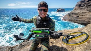 Scuba Diving One of Hawaii&#39;s Most Dangerous Cliff Side for Sunken Treasure! (Spitting Caves)