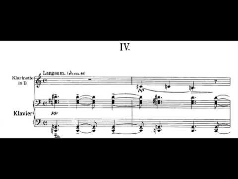 Alban Berg - Vier Stucke for Clarinet and Piano, Op. 5 (1913) [Score-Video]
