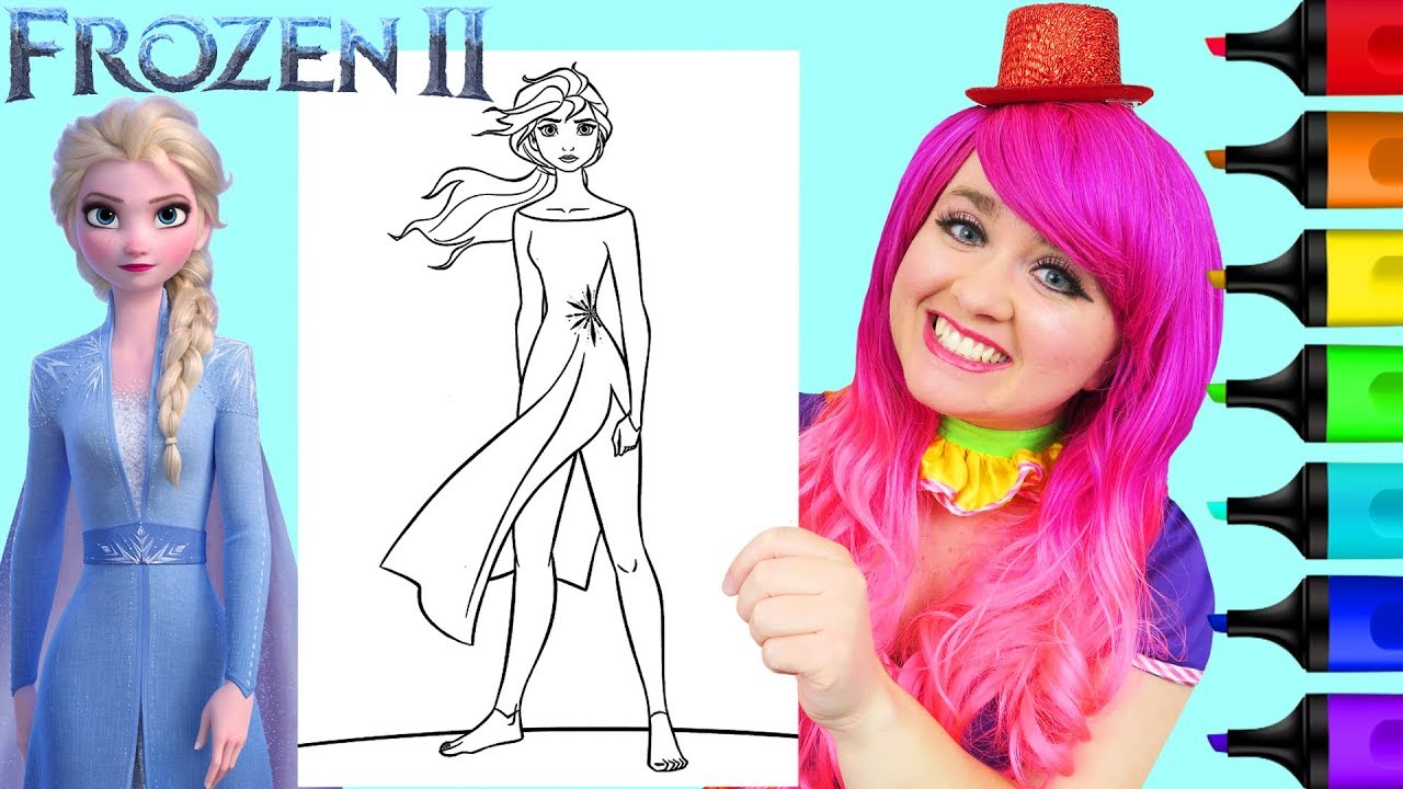 Coloring Elsa Frozen 2 Into The Unknown Disney Coloring Page Prismacolor Markers | KiMMi THE CLOWN