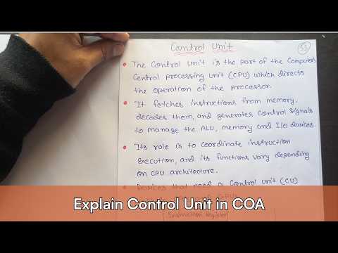 Lec 11 Explain Control Unit in Computer Organisation and Architecture CSE GYAN
