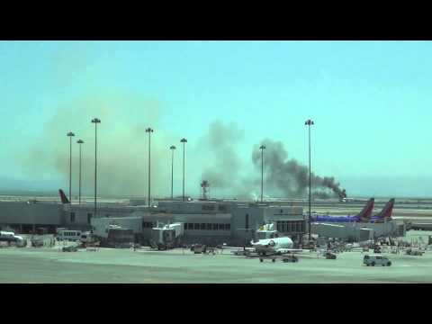 Airplane on fire at SFO airport