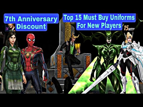 7th Anniversary Discount | Top 15 Must Buy Uniforms For New Players - Marvel Future Fight