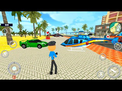 Stickman Police Officer Car Chase - Driving In Open World Simulator - Android Gameplay