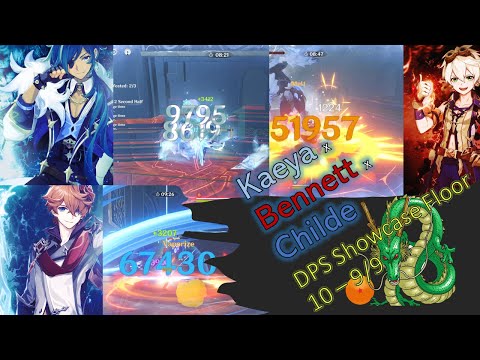 Kaeya x Bennett x Childe Abyss Floor 10 9/9 DPS Showcase | Genshin Impact 1.2