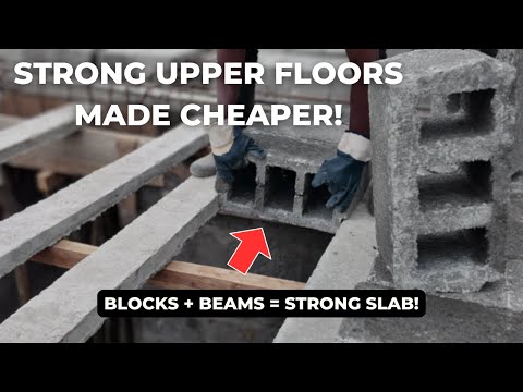 How Concrete Flat Beams & Blocks are Installed to Build an Upper Floor Slab