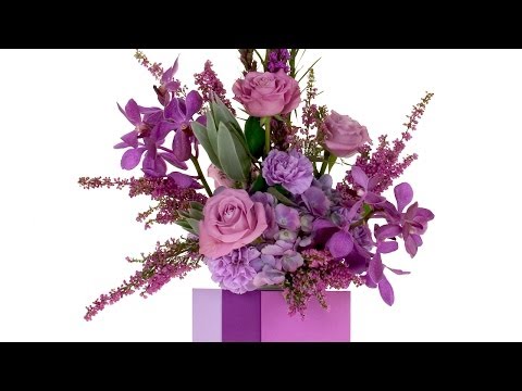 2014 Flower Trends, Radiant Orchid, a dramatic floral design featuring the color of the year Video