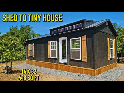 Shed To Tiny House In The Woods - Modern/Rustic Cabin Style