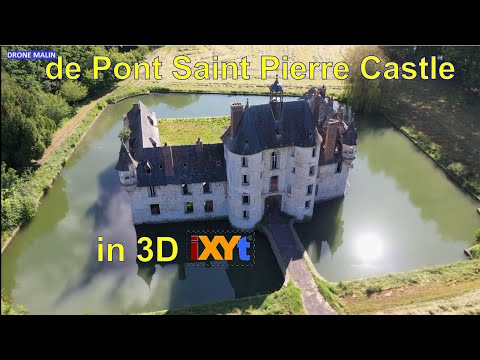 de Pont Saint Pierre Castle, Normandy, France in 3D SBS LR video for VR
