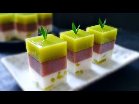 三色红豆燕菜果冻 ❤ Beautiful Tricolor Red Bean Jelly Cake #littleduckkitchen