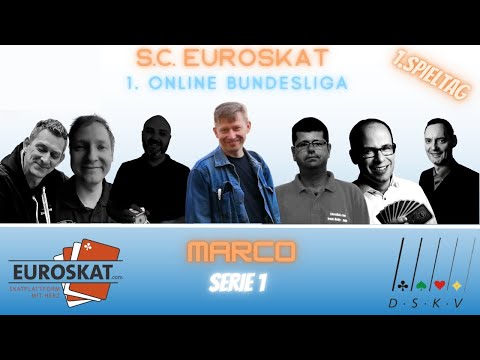 Skat 1. Online Bundesliga mit Daniel, Thomas, Michael und mir 1. Serie !!!