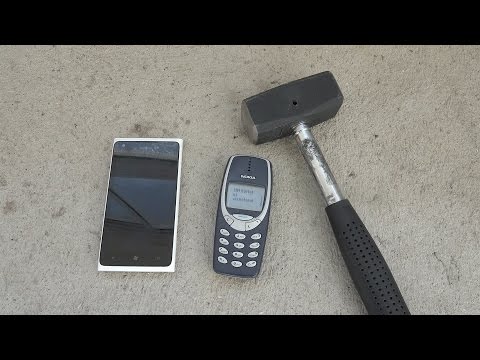 Nokia 3310 vs. Nokia Lumia 900 - Hammer Smash Drop Test! (4K)
