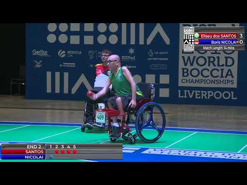 BISFed World Boccia Championships 14.08.2018 ¼ Final Eliseu dos Santos (BRA)-Boris Nicolai (GER) BC4