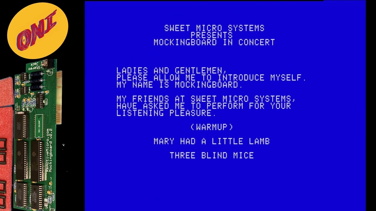 Apple II - Mockingboard Speech Demo - SSI-263 - Real Hardware