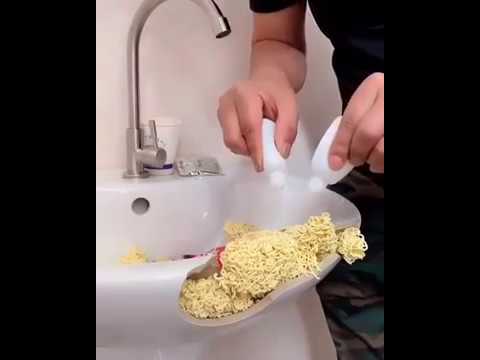 Ремонт раковины с помощью доширака