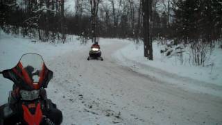 preview picture of video 'Grayling, MI snowmobile Trails, 2009 December 20'