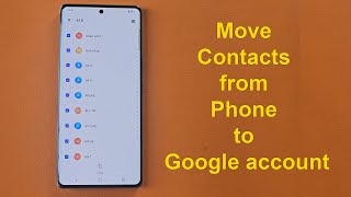 How to copy contacts from phone to google account