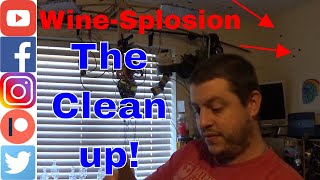 Winesplosion Clean up | Trying to clean blackberry wine off the ceiling and walls!