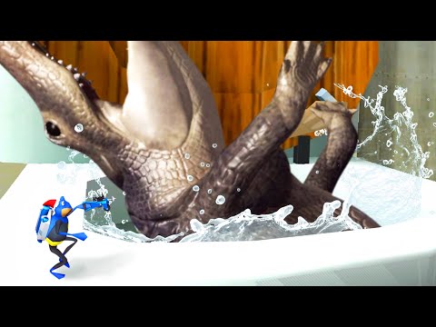 FLUSHING THE GIANT ALLIGATOR DOWN THE MAGIC TOILET - Amazing Frog Part 184 | Pungence