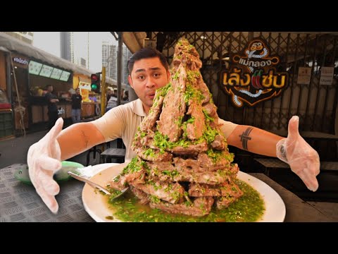 Most EXTREME Street Food in THAILAND! Monster XXL Pork Bone Mountain!🌶️