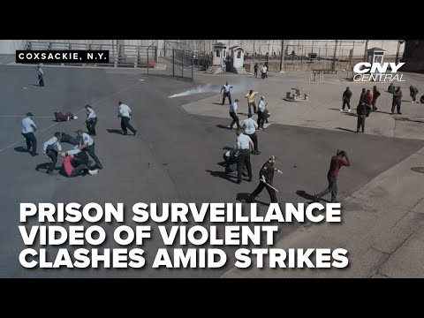 Prison surveillance video shows violent outbreaks in facilities amid unauthorized CO strikes
