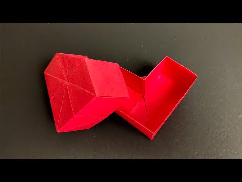 Origami Heart Box with a Lid | Easy Heart Gift Box (Made With Just a Square Paper)