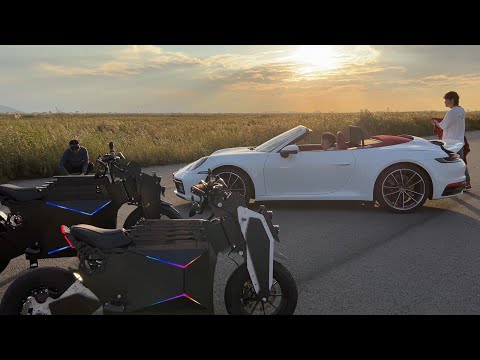 Electric Motorcycle Drag Race Episode 1 WEPED Ghost &amp; Porsche 911