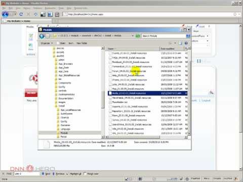 DotNetNuke Tutorial, A different way to install modules - Video #67