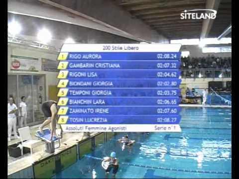 Serie 1 dei 200 Stile Libero  Assoluti Femmine Agonisti -  Meeting di Halloween 8  Trofeo citta' di