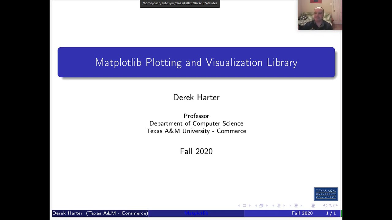 CSci 574 Machine Learning : U02-2 Matplotlib Plotting and Visualization Library