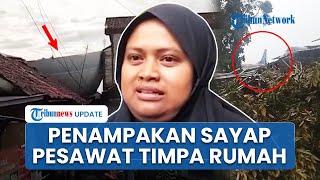 Penampakan Sayap Pesawat Timpa Rumah Warga di Bogor Gegara Tersapu Angin Kencang, Warga Panik