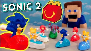 Sonic the Hedgehog 2 Movie MCDONALD&#39;s Happy Meal Toys! 2022 Complete Set Unboxing