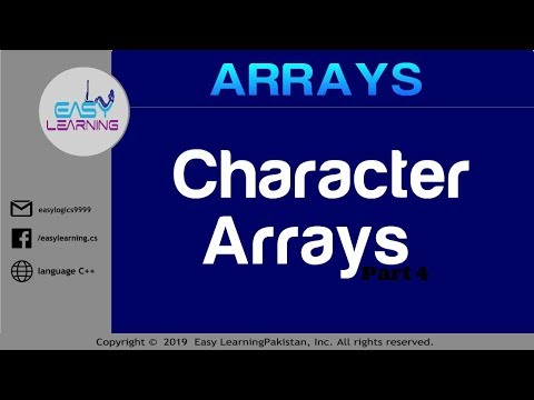 Lecture 7 - Character Arrays in C++ | Part 4(a) | Easy Learning Classroom Video