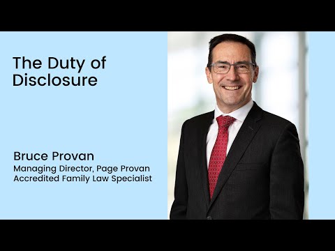 Watch — The duty of disclosure in family law — Australian Family Lawyers