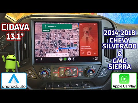 13.1-inch 8 Core Car Radio Stereo for Chevy Silverado & GMC Sierra 2014-2018, 4+64GB Plug and Play Android 13 Head Unit with Wireless CarPlay& Android Auto/2K Touch Screen video review thumbnail