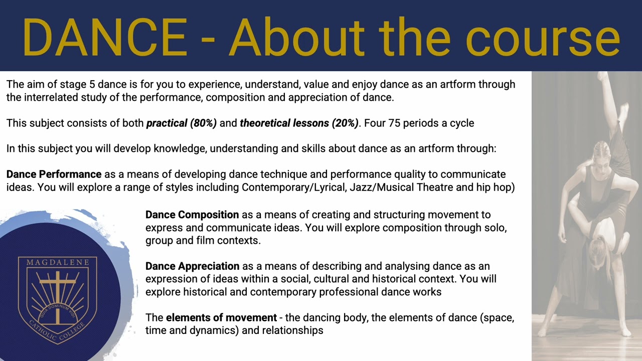 Stage 5 Dance at Magdalene Catholic College