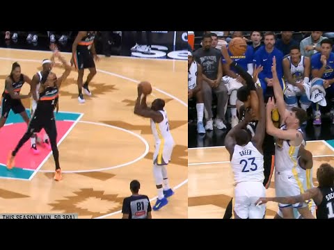 Victor Wembanyama blocks Draymond's 3 from FT line so Dray stopped his poster 😂