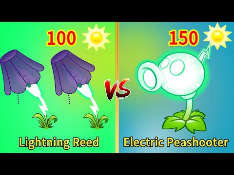 PvZ 2 Gameplay - Electric Peashooter Vs Two Lightning Reed (Max Level Plant Challenge )
