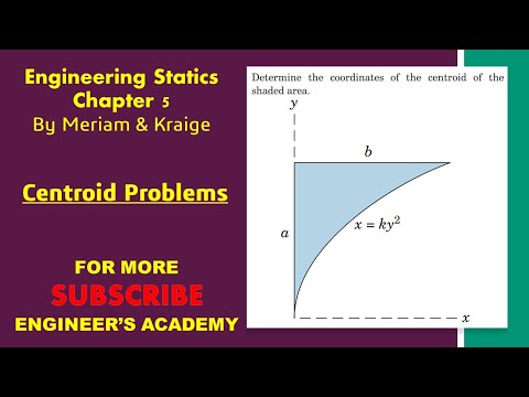 Determine the coordinates of the centroid of the shaded area.  | Engineers Academy