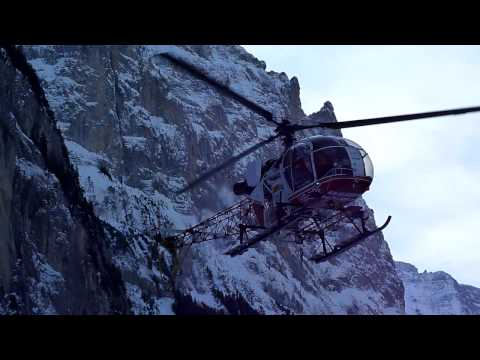 SA 315 B Lama Landing at Heliport Lauterbrunnen (Air Glaciers)