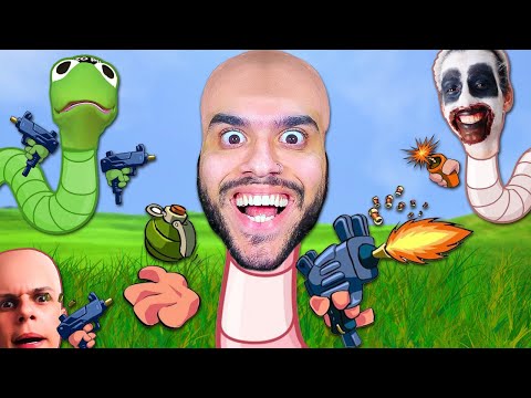 GUERRA DE MINHOCAS! - Worms Revolution (ft. Zezão, DMenor11 e Mathias)