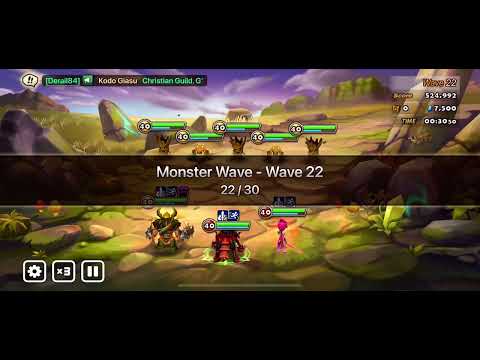 Summoner Wars: Monster Subjugation - Wind 30 Waves Clear Complete Team Guide using 3 Mons Full Auto